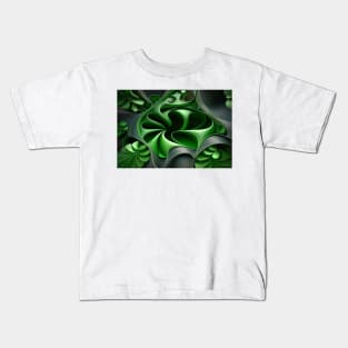 St Patricks Day Artwork - Green abstract artwork Kids T-Shirt